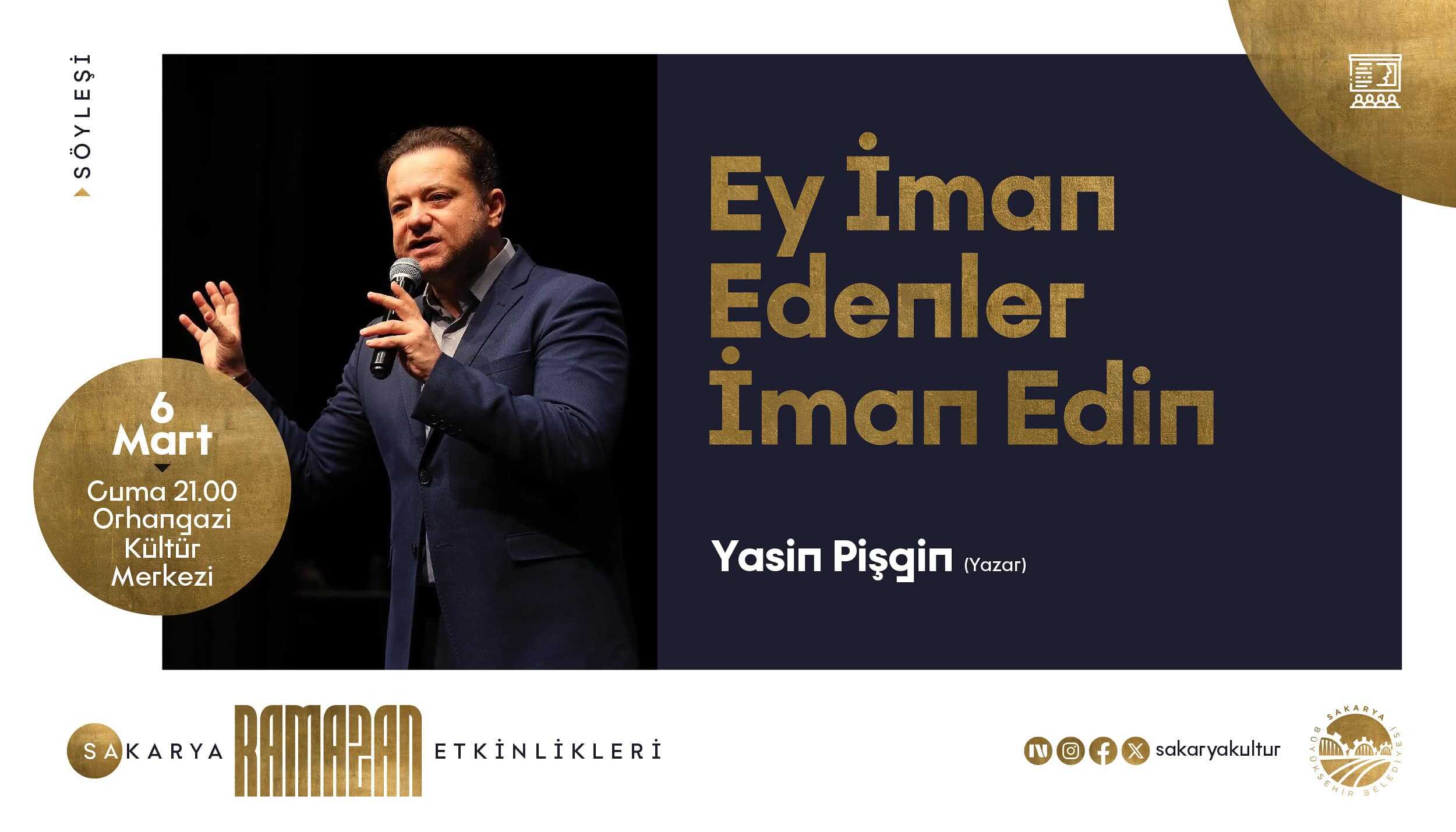 Ramazan etkinliklerine Yasin Pişgin konuk oluyor