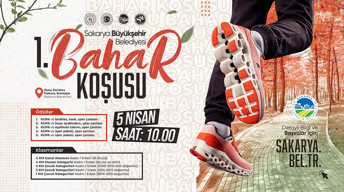 Sakarya'da 5 Nisan'da Huzur Koridoru Parkurunda 23 Nisan Halk Koşusu Gerçekleştirilecek