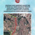 Serdivan Beşköprü Caddesi’nde Asfalt Çalışması Sürücüleri Alternatif Yollara Yönlendiriyor