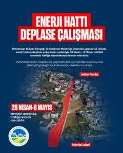 Serdivan 32. Sokak'ta 28 Nisan-8 Mayıs Arasında Geçici Trafik Kapanışı