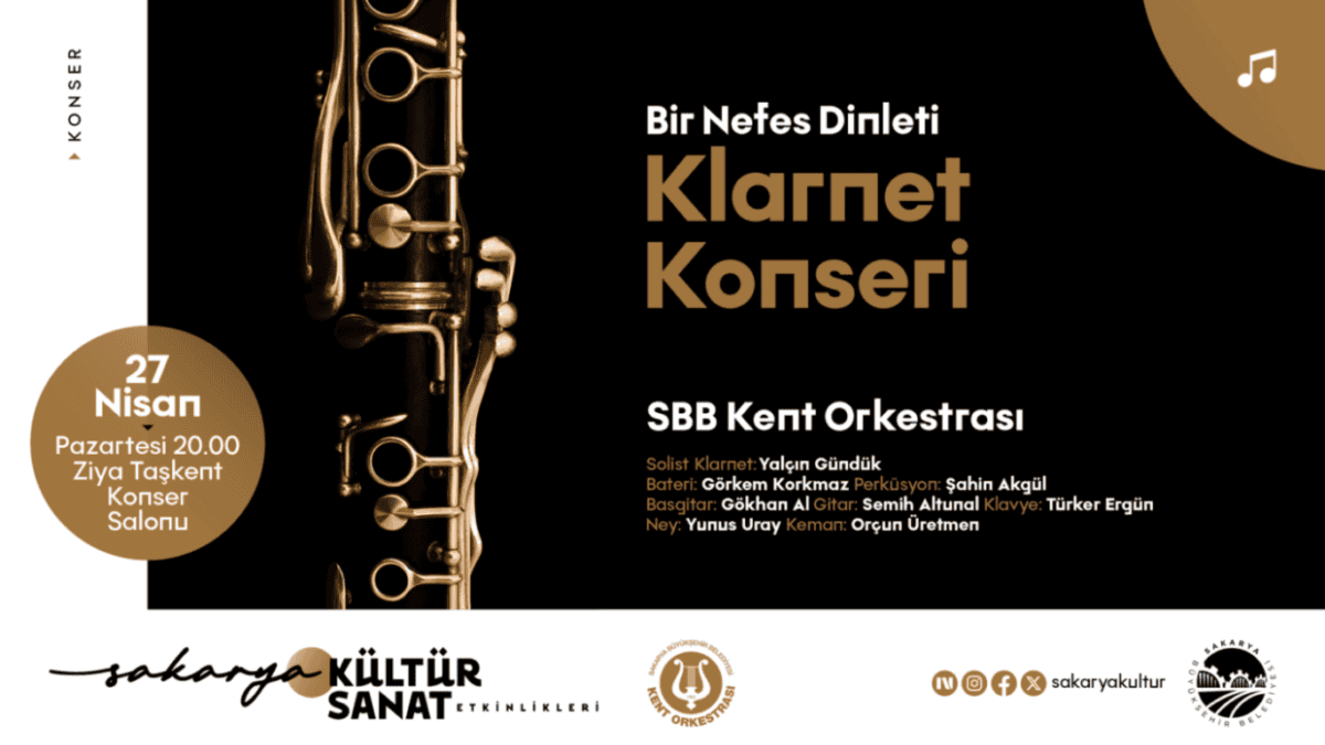 Sakarya’da Klarnet Solisti Yalçın Gündük ile Özel Konser Programı