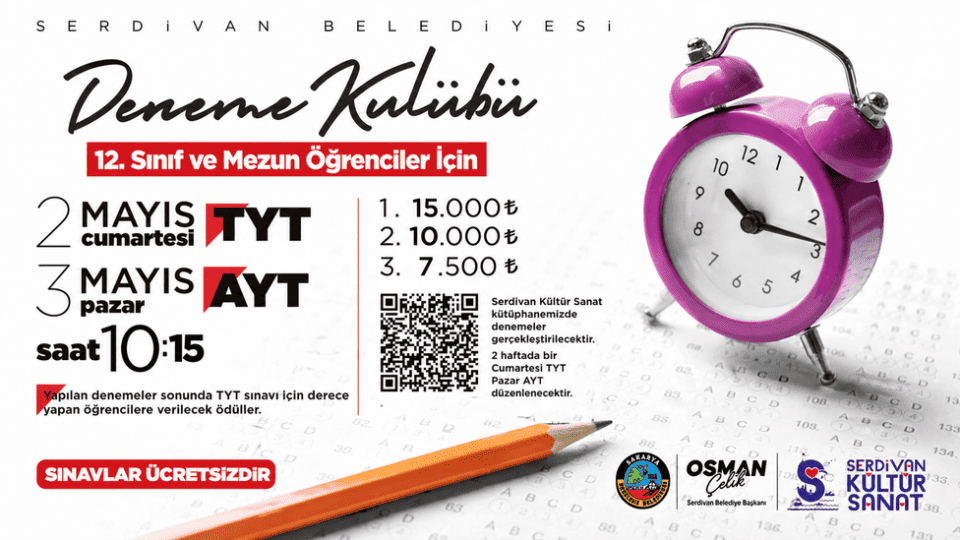 Serdivan'da Deneme Kulübü Sınavları Öğrencilerden Yoğun İlgi Görüyor