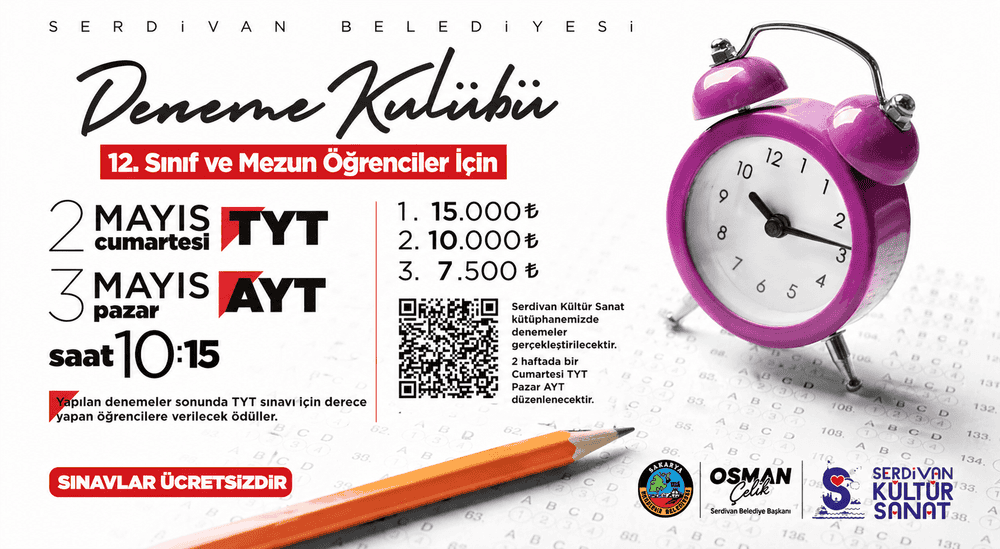 Serdivan'da Deneme Kulübü Sınavları Öğrencilerden Yoğun İlgi Görüyor